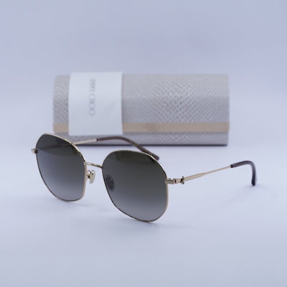 Jimmy Choo ASTRA/F/SK 0000 HA Geometric Sunglasses - Gold/Brown - Picture 1 of 10